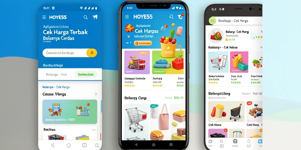 Tampilan antarmuka pengguna aplikasi Cek Harga HOYE55 yang menarik dan intuitif.