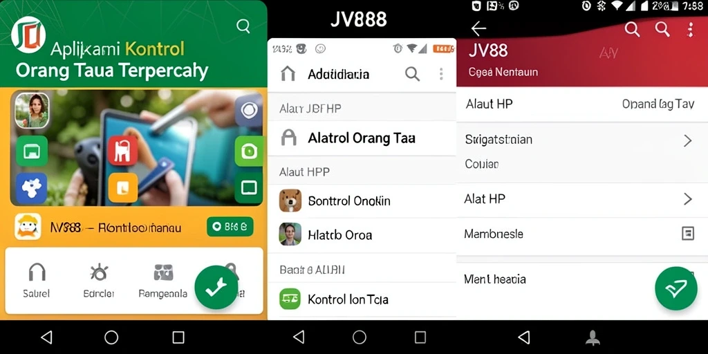 Tampilan antarmuka aplikasi JV88 untuk kontrol orang tua.