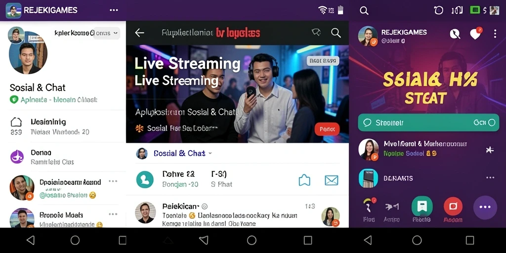 Tampilan antarmuka utama aplikasi Live Streaming REJEKIGAMES.