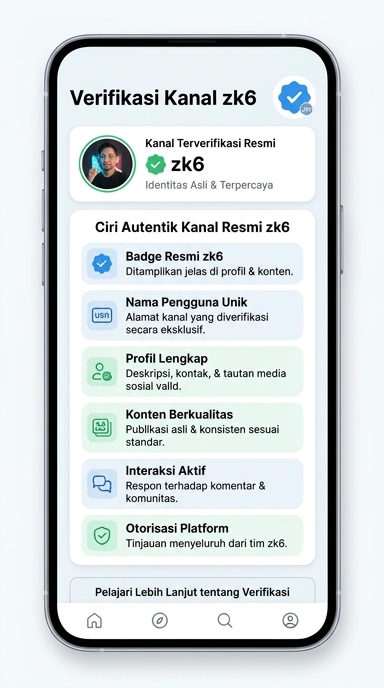 Tampilan kanal resmi zk6